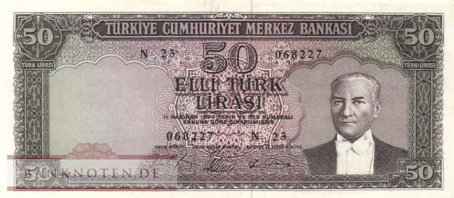 Türkei - 50  Lira (#175a_VF)