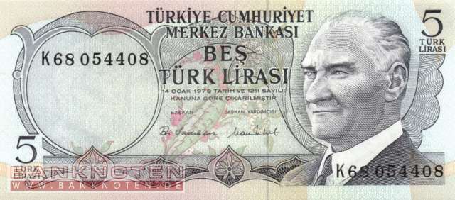 Türkei - 5  Lira (#185_UNC)