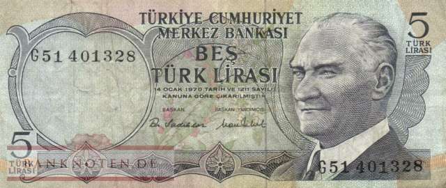 Türkei - 5  Lira (#185_F)