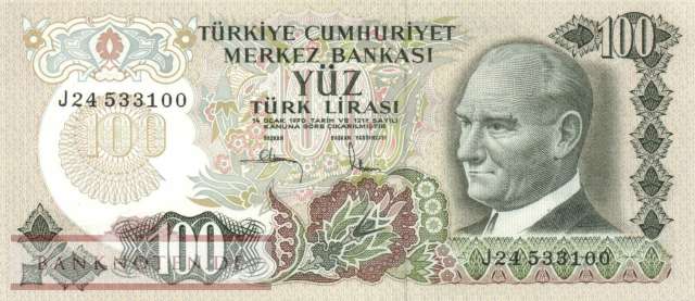Türkei - 100  Lira (#189c_UNC)