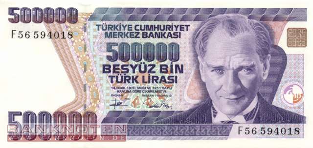 Türkei - 500.000  Lira (#208c_UNC)