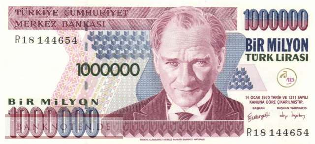 Türkei - 1 Million  Lira (#213-3_UNC)