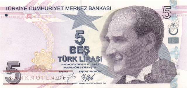 Türkei - 5  Lira (#222f_UNC)