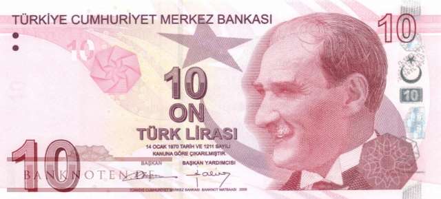 Türkei - 10  Lira (#223b_UNC)