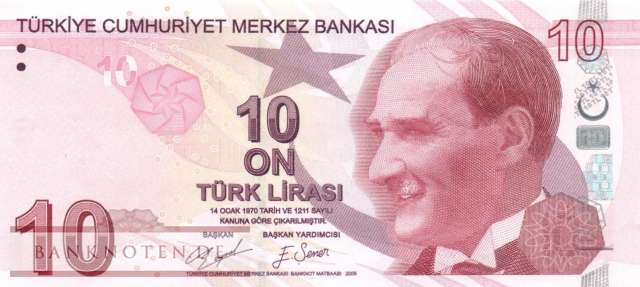 Türkei - 10  Lira (#223d_UNC)