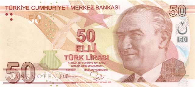 Türkei - 50  Lira (#225b_UNC)