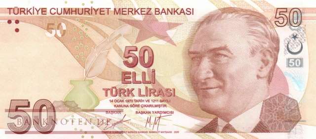 Turkey - 50  Lira (#225d_UNC)