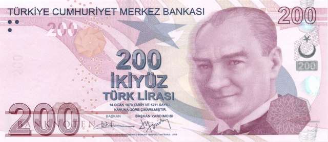 Turkey - 200  Lira (#227b_UNC)