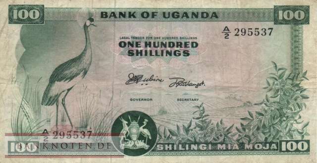 Uganda - 100  Shillings (#004a_F)
