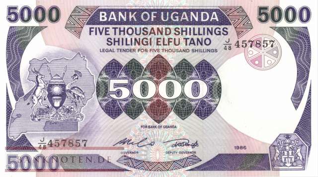 Uganda - 5.000  Shillings (#024b_UNC)