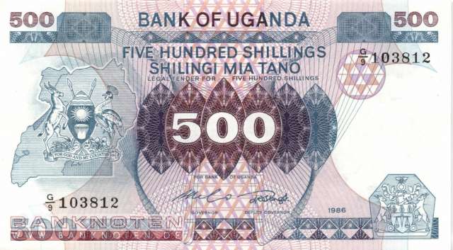 Uganda - 500  Shillings (#025_UNC)