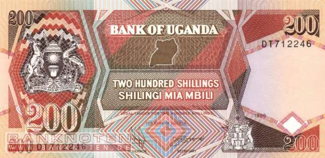 Uganda - 200  Shillings (#032b-96_UNC)