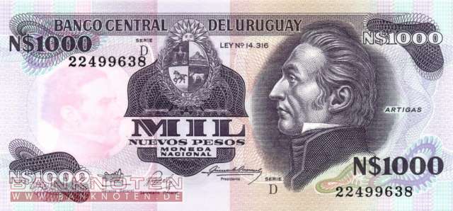 Uruguay - 1.000 Nuevos Pesos (#064Ab_UNC)