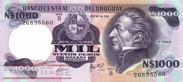 Uruguay - 1.000  Nuevos Pesos (#064b_XF)