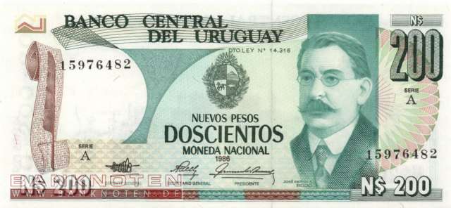 Uruguay - 200  Nuevos Pesos (#066_UNC)