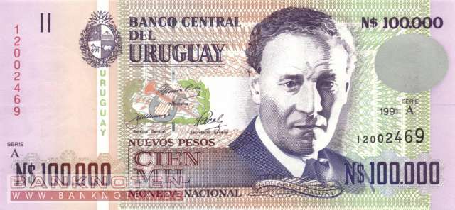 Uruguay - 100.000  Nuevos Pesos (#071_UNC)