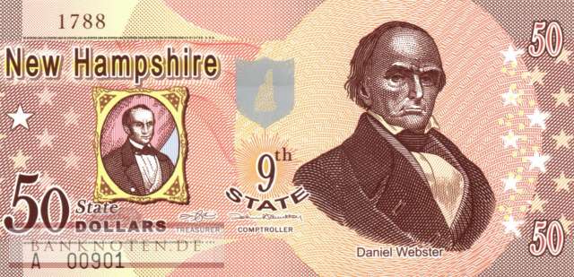 USA - New Hampshire - 50  Dollars - fantasy banknote - polymer (#1009_UNC)