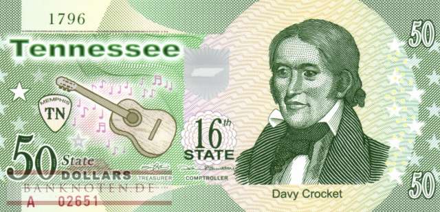 USA - Tennessee - 50  Dollars - Fantasiebanknote - Polymer (#1016_UNC)