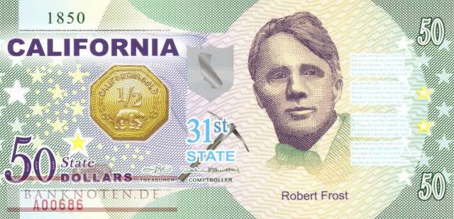 USA - California - 50  Dollars - Fantasiebanknote - Polymer (#1031_UNC)