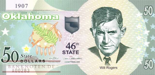 USA - Oklahoma - 50  Dollars - Fantasiebanknote - Polymer (#1046_UNC)