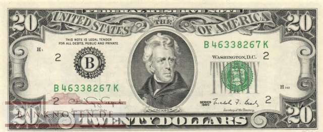 USA - 20  Dollars (#487-B_UNC)