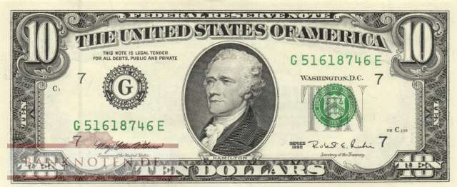 USA - 10  Dollars (#499-G_UNC)