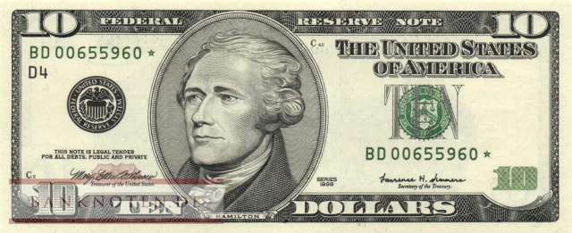 USA - 10  Dollars - Ersatzbanknote (#506-D-R_UNC)