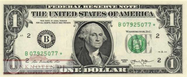 USA - 1  Dollar - Ersatzbanknote (#537-B-R_UNC)