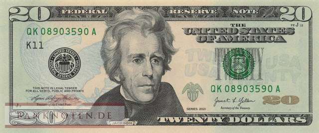 USA - 20  Dollars (#553-K_UNC)