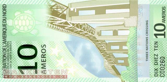 USA - Federation of North America - 10  Ameros - Polymer - Privatausgabe (#923_UNC)
