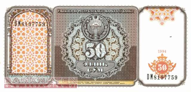 Uzbekistan - 50  Sum (#078_UNC)