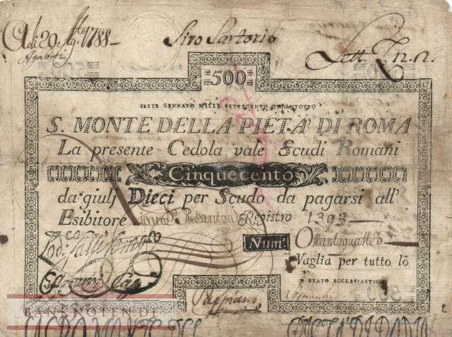 Vatican - 500  Scudi (#S370-88_VG)