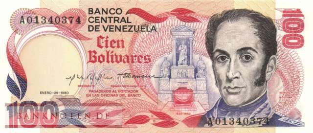 Venezuela - 100  Bolivares (#059a_UNC)
