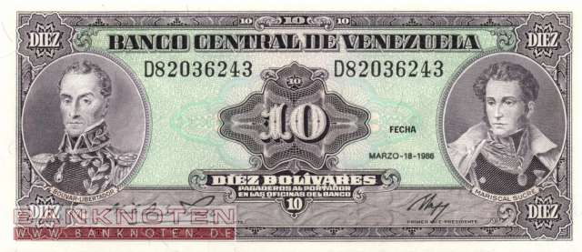 Venezuela - 10 Bolivares (#061a_UNC)