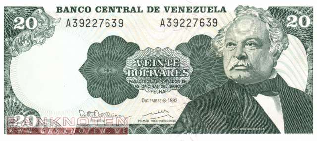 Venezuela - 20 Bolivares (#063d_UNC)