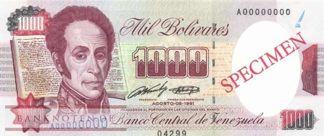 Venezuela - 1.000  Bolivares - SPECIMEN (#073aS_UNC)