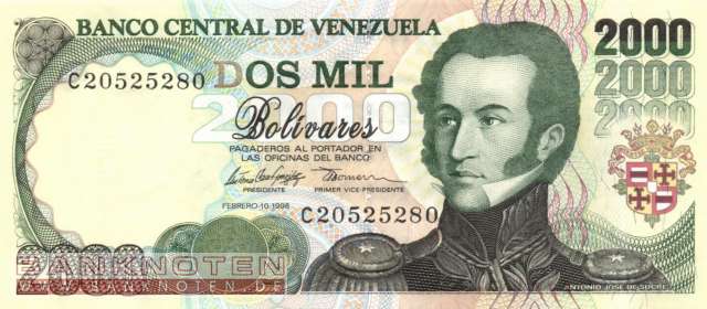 Venezuela - 2.000  Bolivares (#077b_UNC)