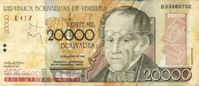 Venezuela - 20.000  Bolivares (#086a-02_VG)