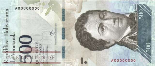 Venezuela - 500  Bolivares - SPECIMEN (#094aS-2_UNC)