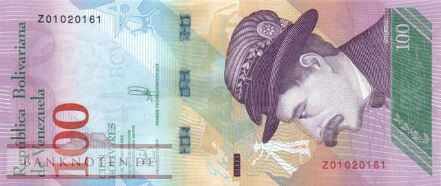 Venezuela - 100  Bolivares - Ersatzbanknote (#106aR_UNC)