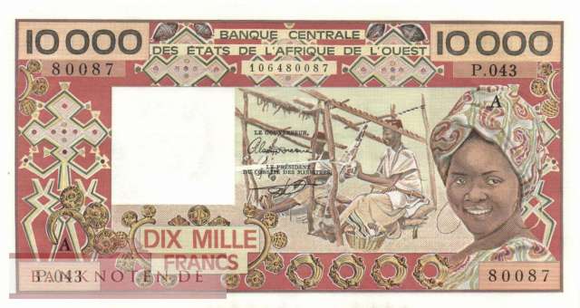 Elfenbeinküste - 10.000  Francs (#109Ai_UNC)