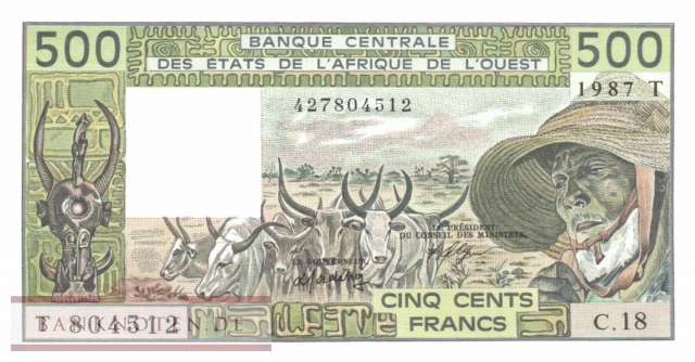 Togo - 500  Francs (#806Tj_UNC)