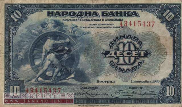 Yugoslavia - 10  Dinara (#021a_F)