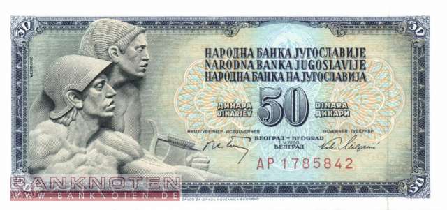 Jugoslawien - 50  Dinara (#083c_UNC)