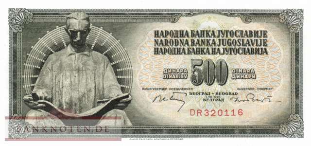Jugoslawien - 500  Dinara (#084a_UNC)