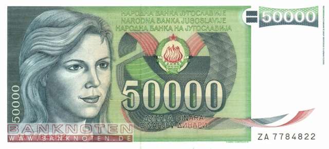 Jugoslawien - 50.000  Dinara - Ersatzbanknote (#096R_UNC)