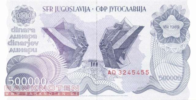 Jugoslawien - 500.000  Dinara (#098a_UNC)