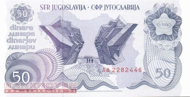 Jugoslawien - 50  Dinara (#101a_UNC)
