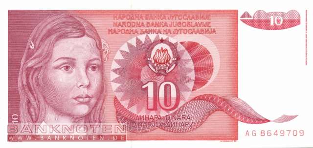 Jugoslawien - 10 Dinara (#103_UNC)