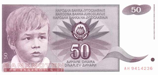 Jugoslawien - 50  Dinara (#104_UNC)